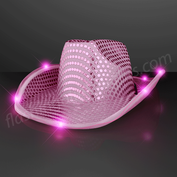 Sequin Cowboy Hat with LED Brim