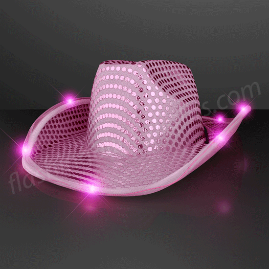 Sequin Cowboy Hat with LED Brim