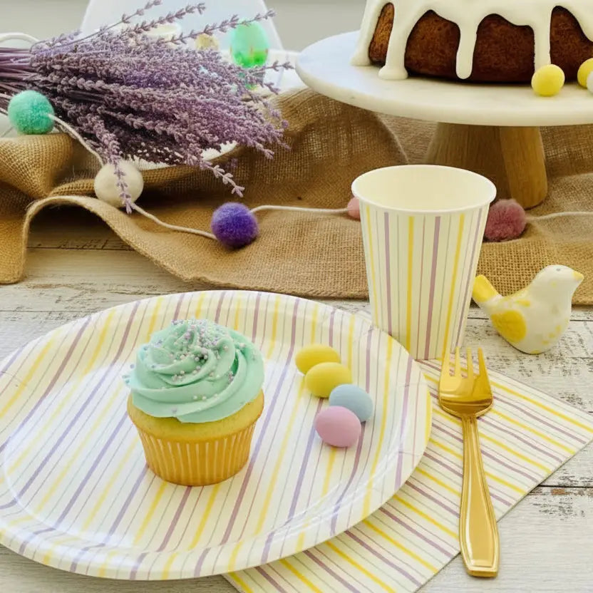 Pastel Fine Stripe Plates