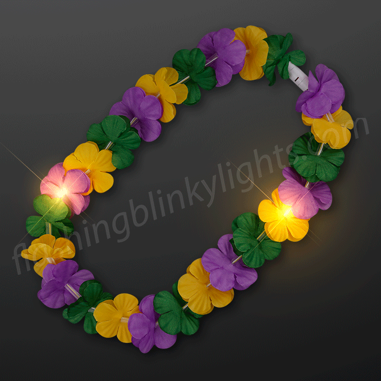 Mardi Gras Lei Light Up Flower Necklace