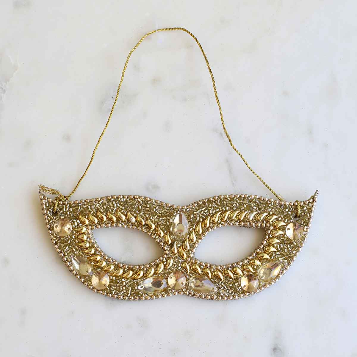 Gold Masquerade Mask Ornament