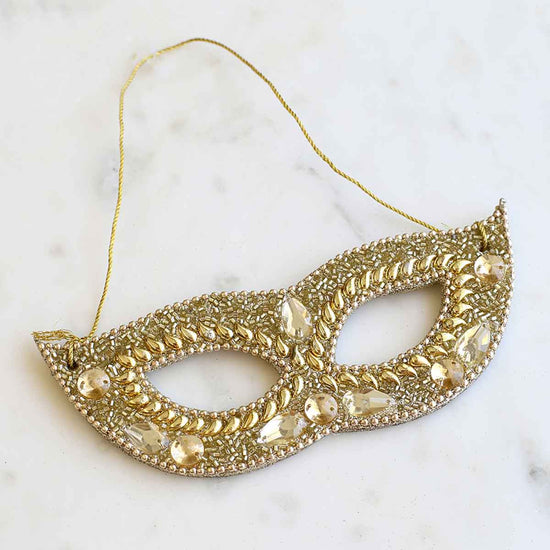 Gold Masquerade Mask Ornament