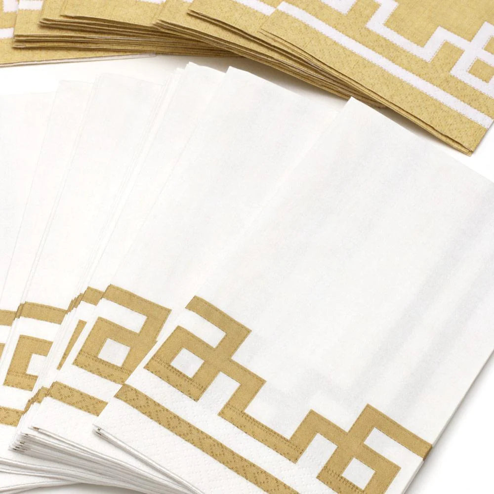 Rive Gauche Gold & White Guest Towels