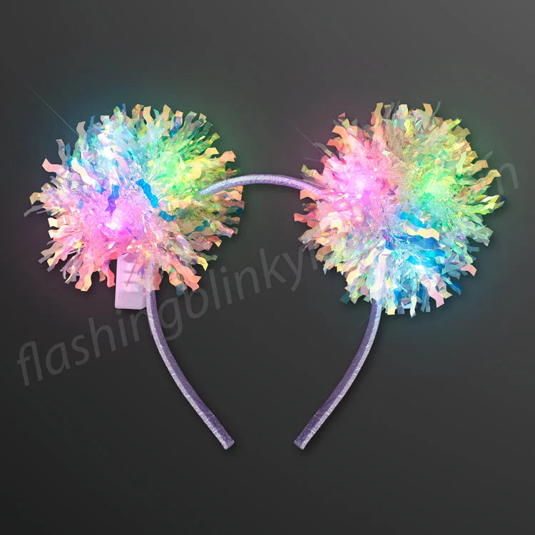 Tinsel Pom Ears Headband