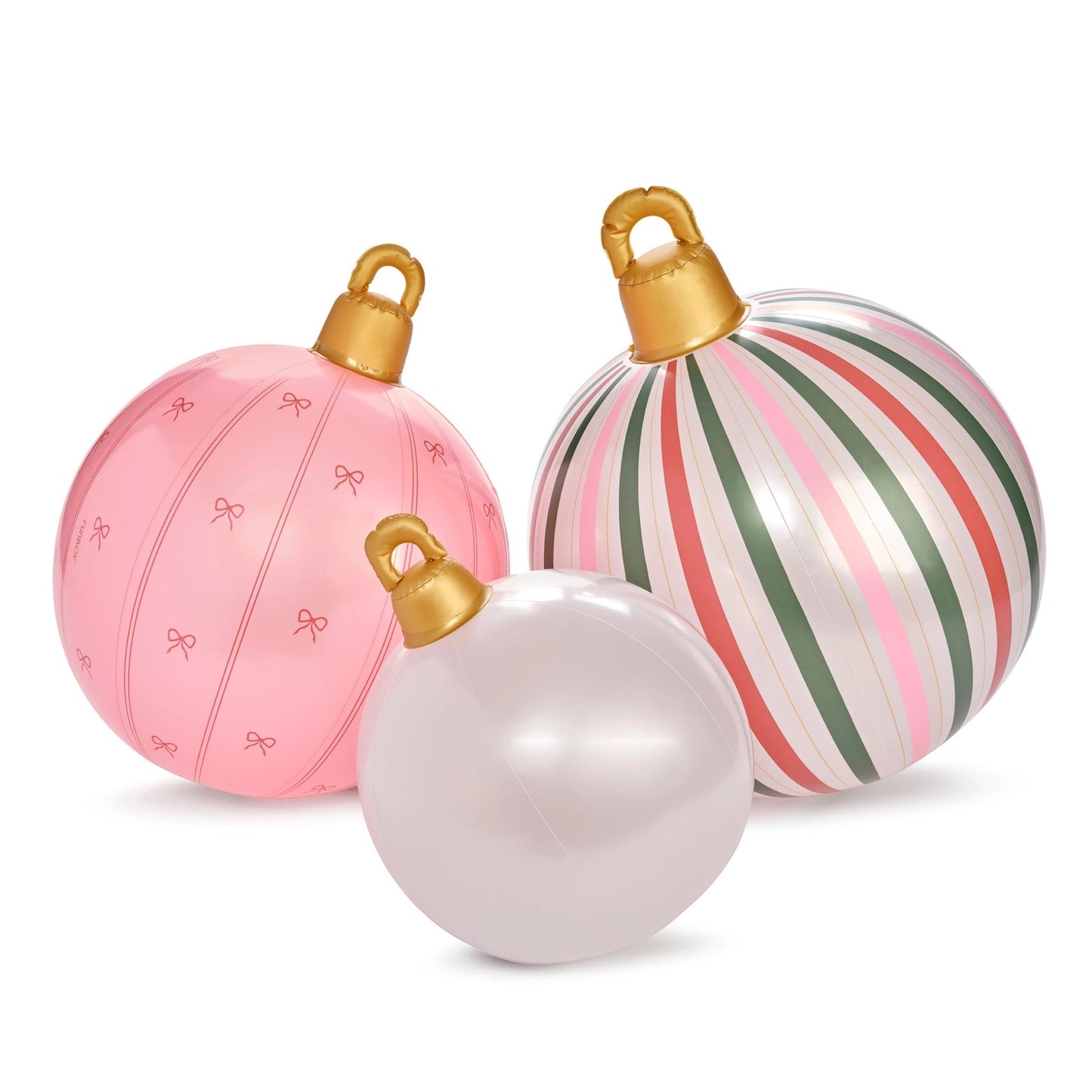 Pink Light Up Inflatable Ornaments - Set of 3