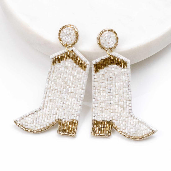 Cowgirl Boots Beaded Earrings