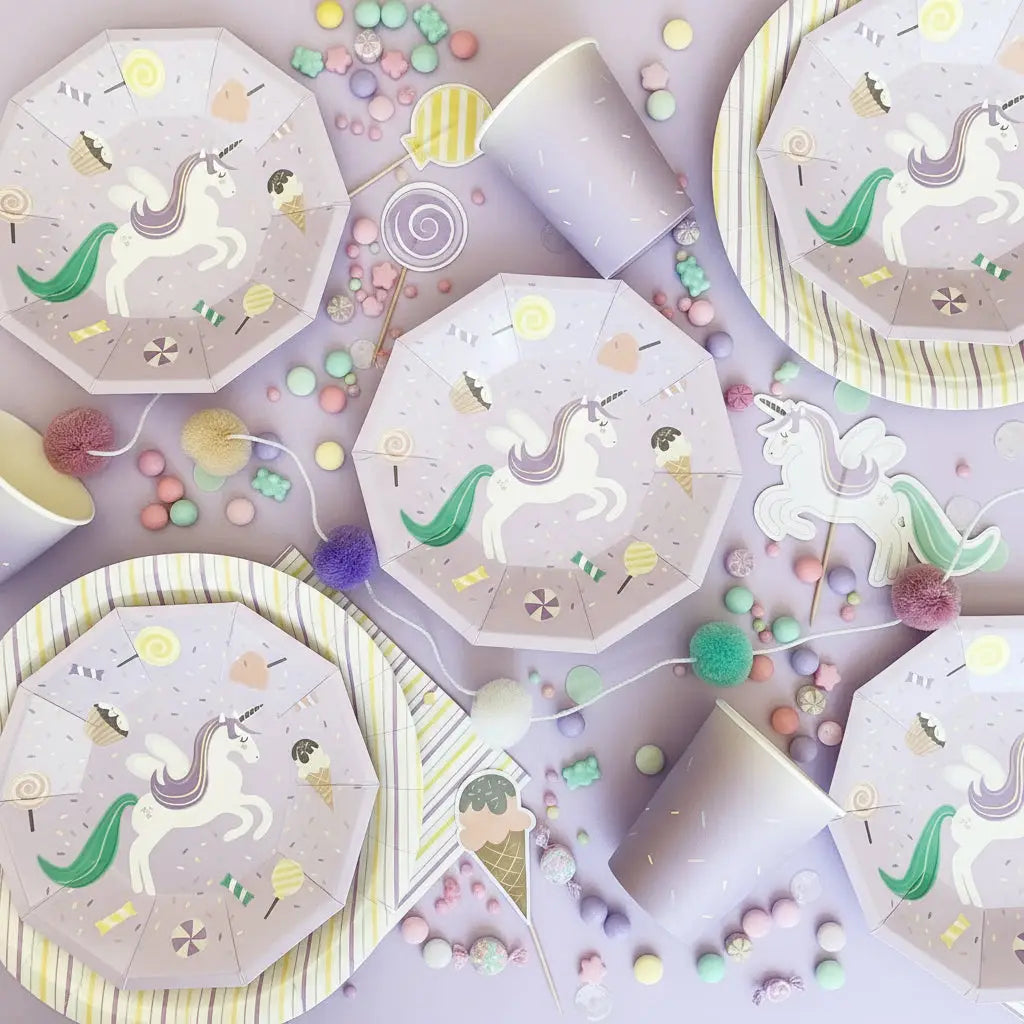 Pastel Fine Stripe Plates