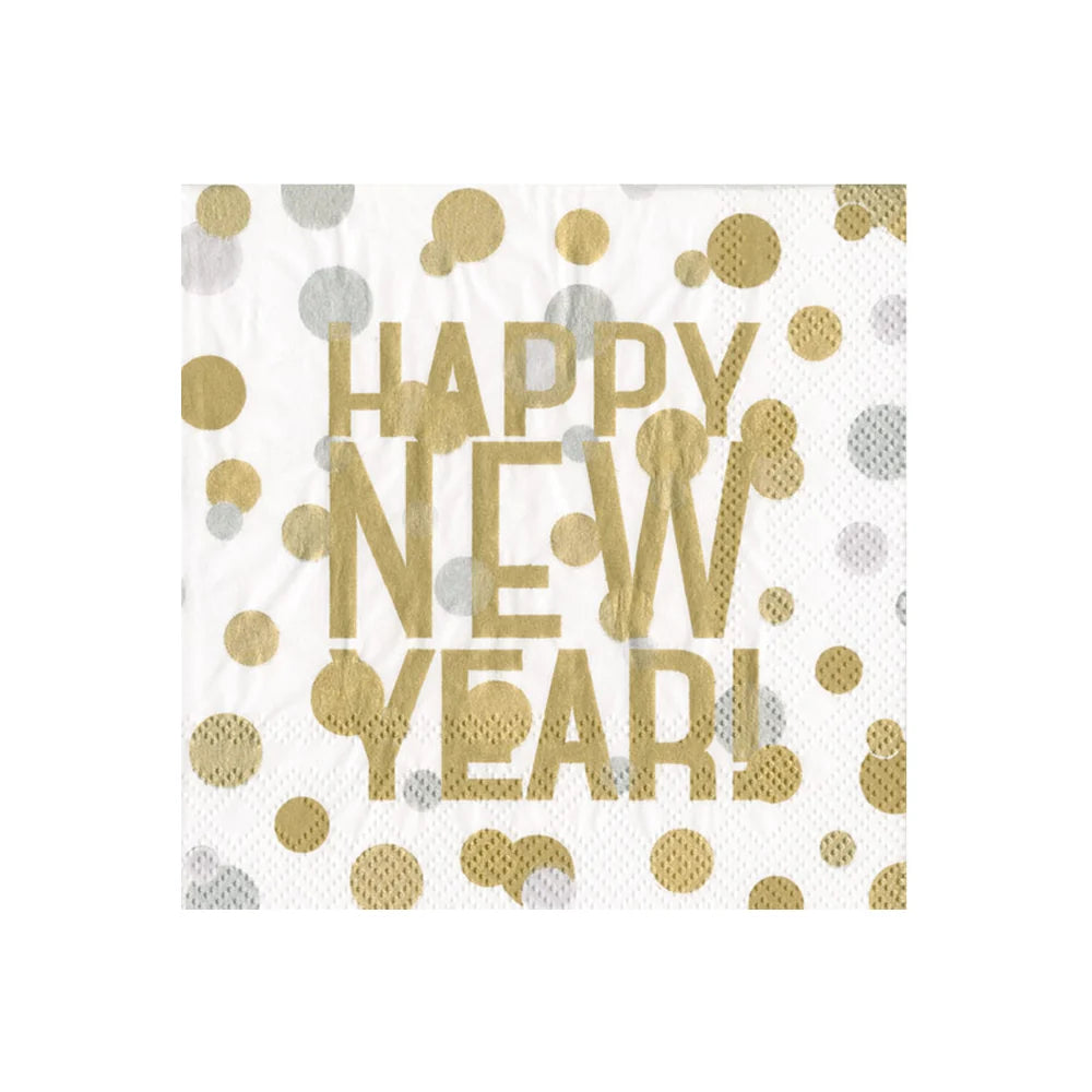 New Year Confetti Cocktail Napkin