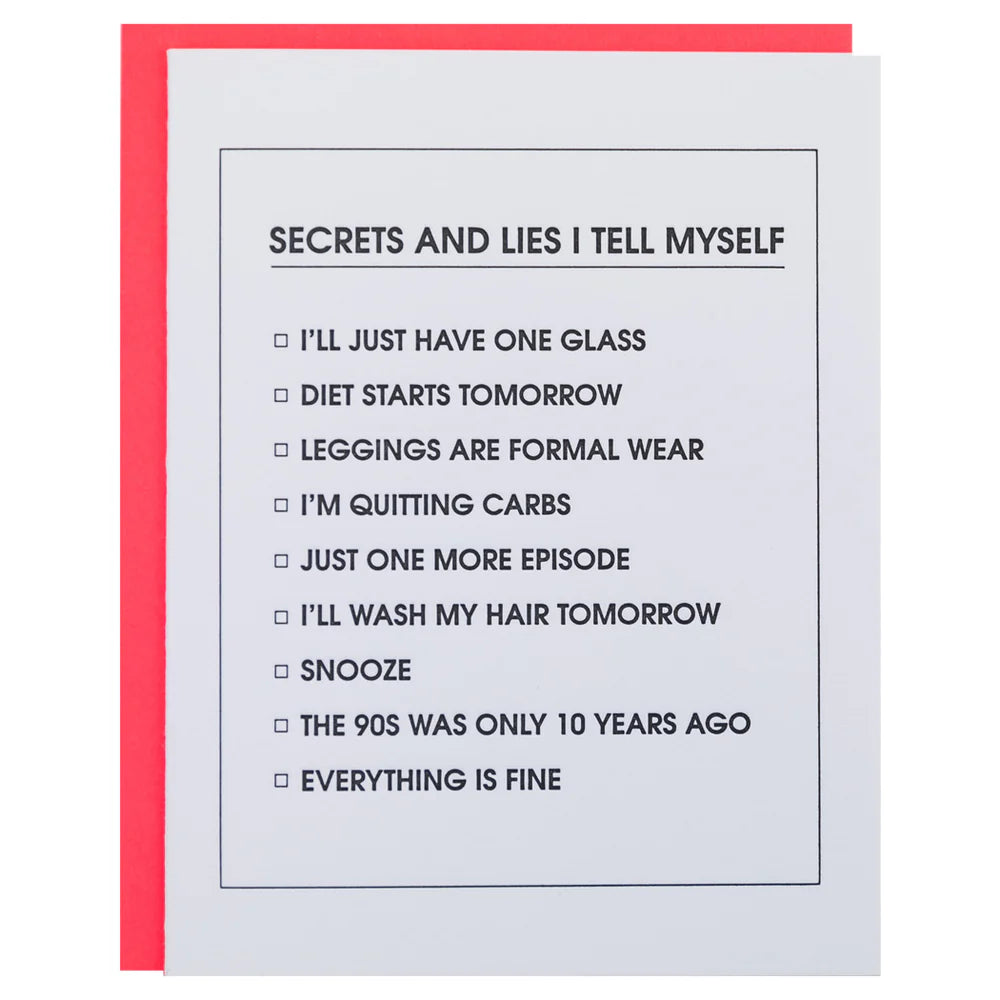 Secrets and Lies Checklist Card