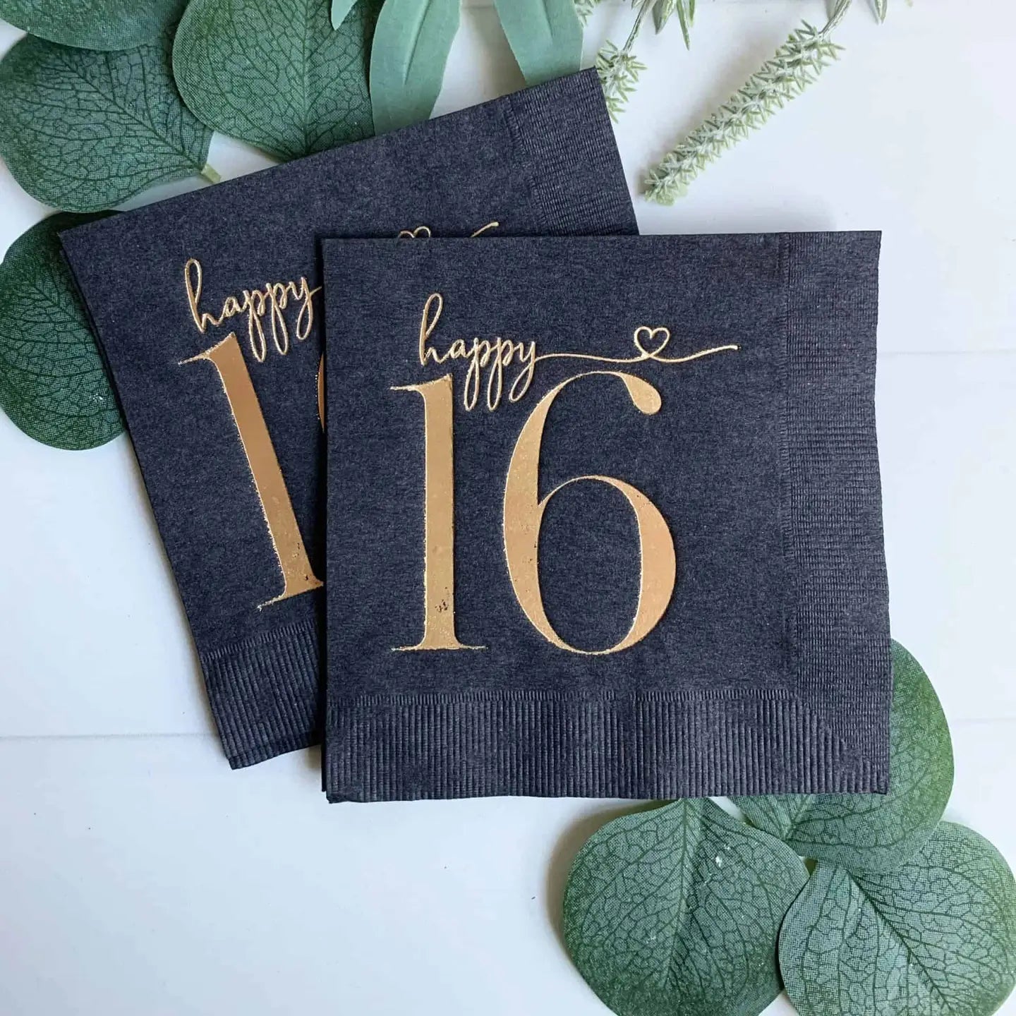 Sweet 16 Black Napkins