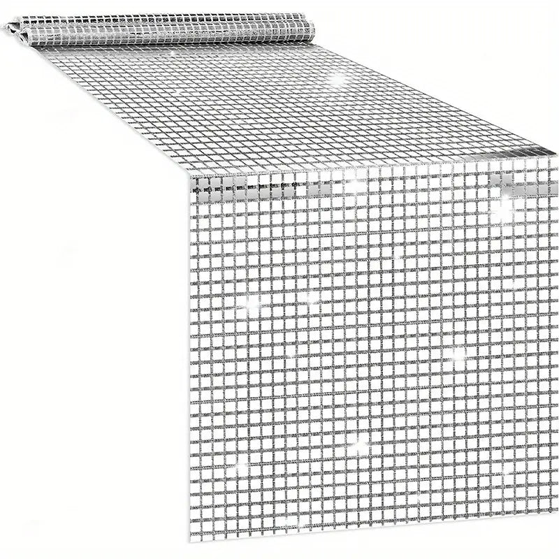 Silver Mirror Sequin Table Runner
