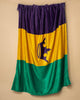 Mardi Gras Flag Throw Blanket
