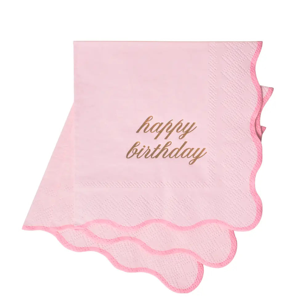Pink & Gold Birthday Napkin