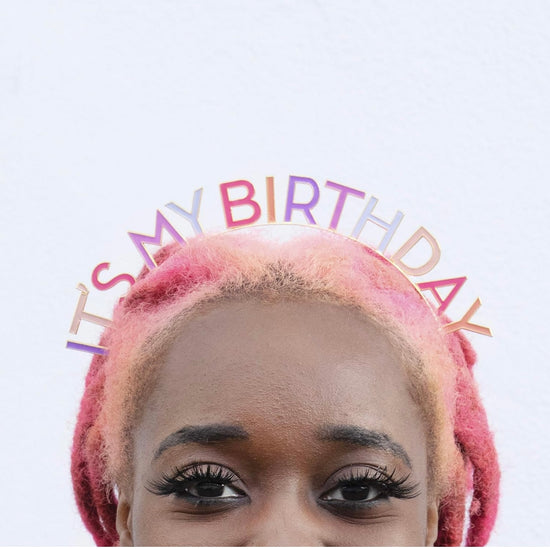 Pink 'It's My Birthday' Metal Headband