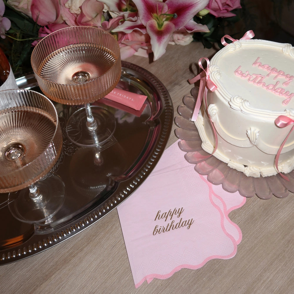 Pink & Gold Birthday Napkin