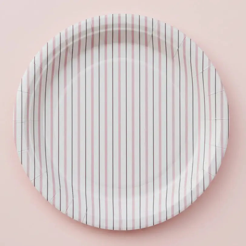 Pink Fine Stripes Plates