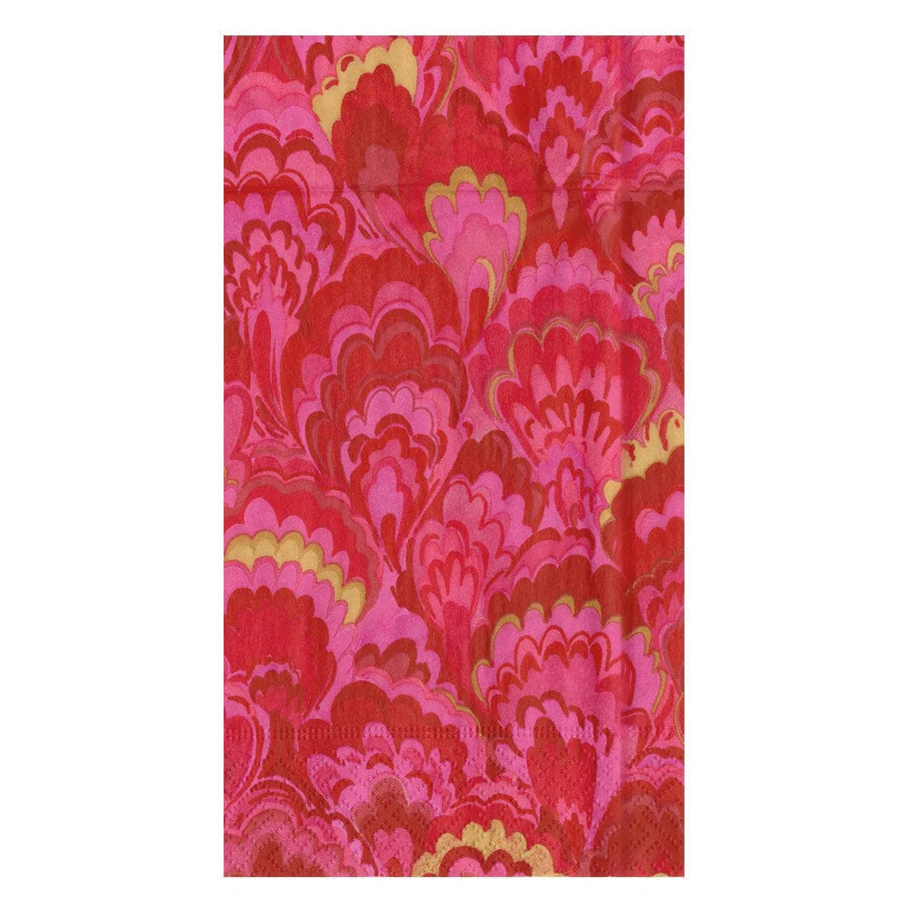 Red Marbled Ceramica Guest Towels