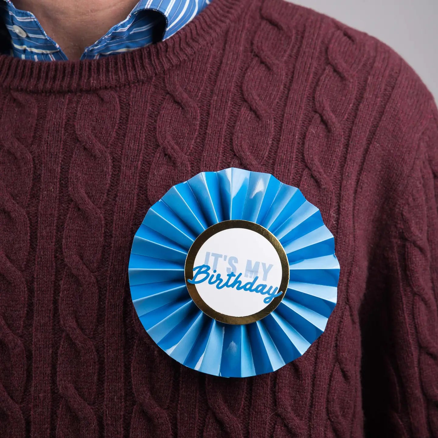 Blue It's My Birthday Paper Badge