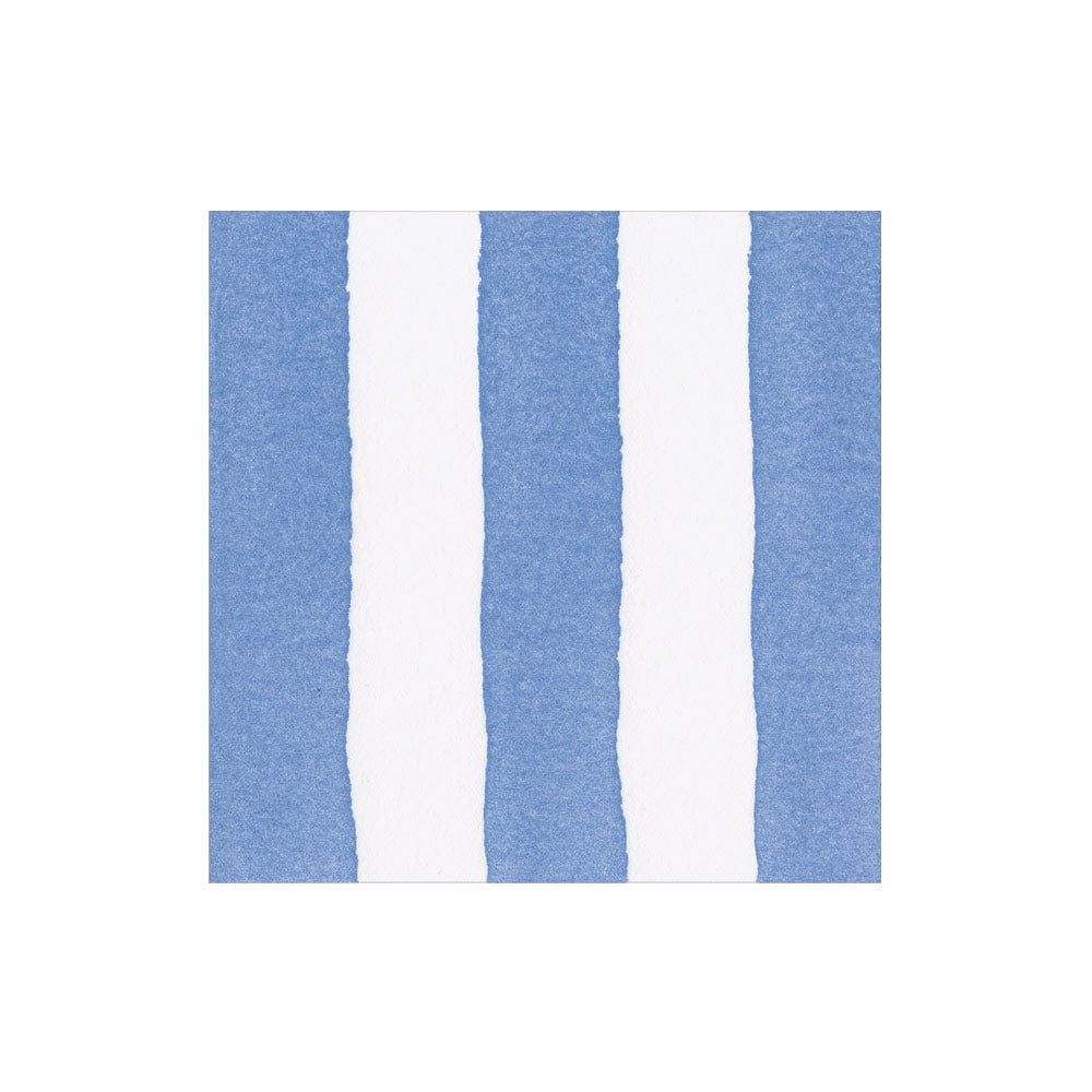 Blue Cafe Stripe Linen Cocktail Napkin