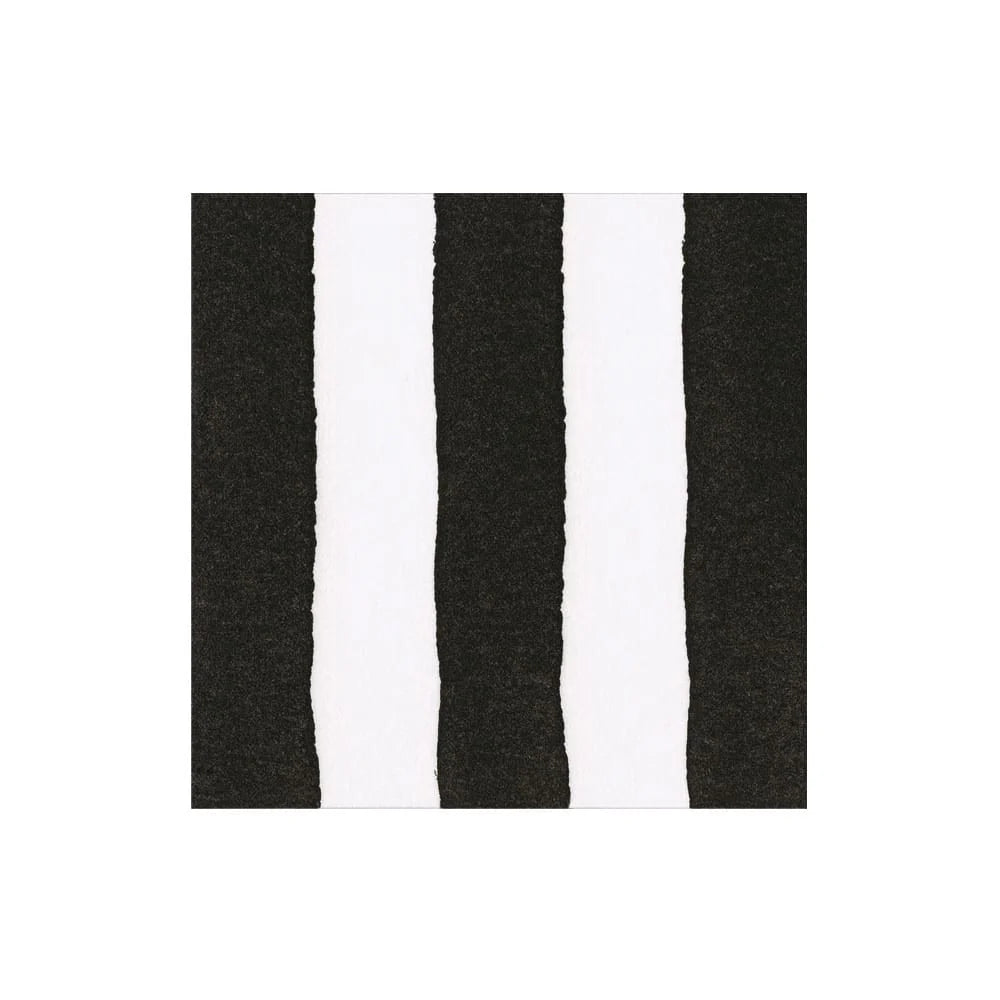 Black Cafe Stripe Linen Cocktail Napkin