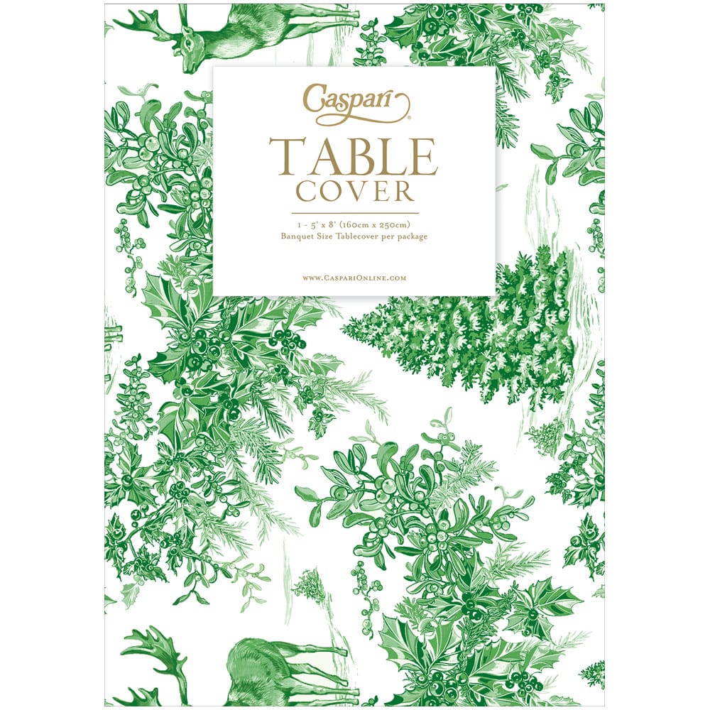 Christmas Tree Toile Linen Tablecloth