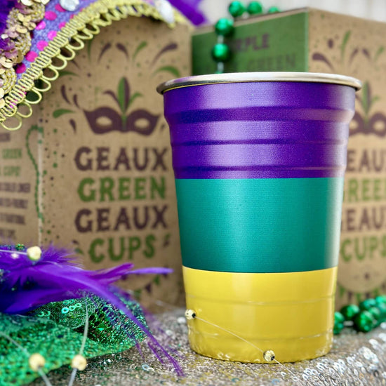 Stainless Steel Mardi Gras Geaux Cups