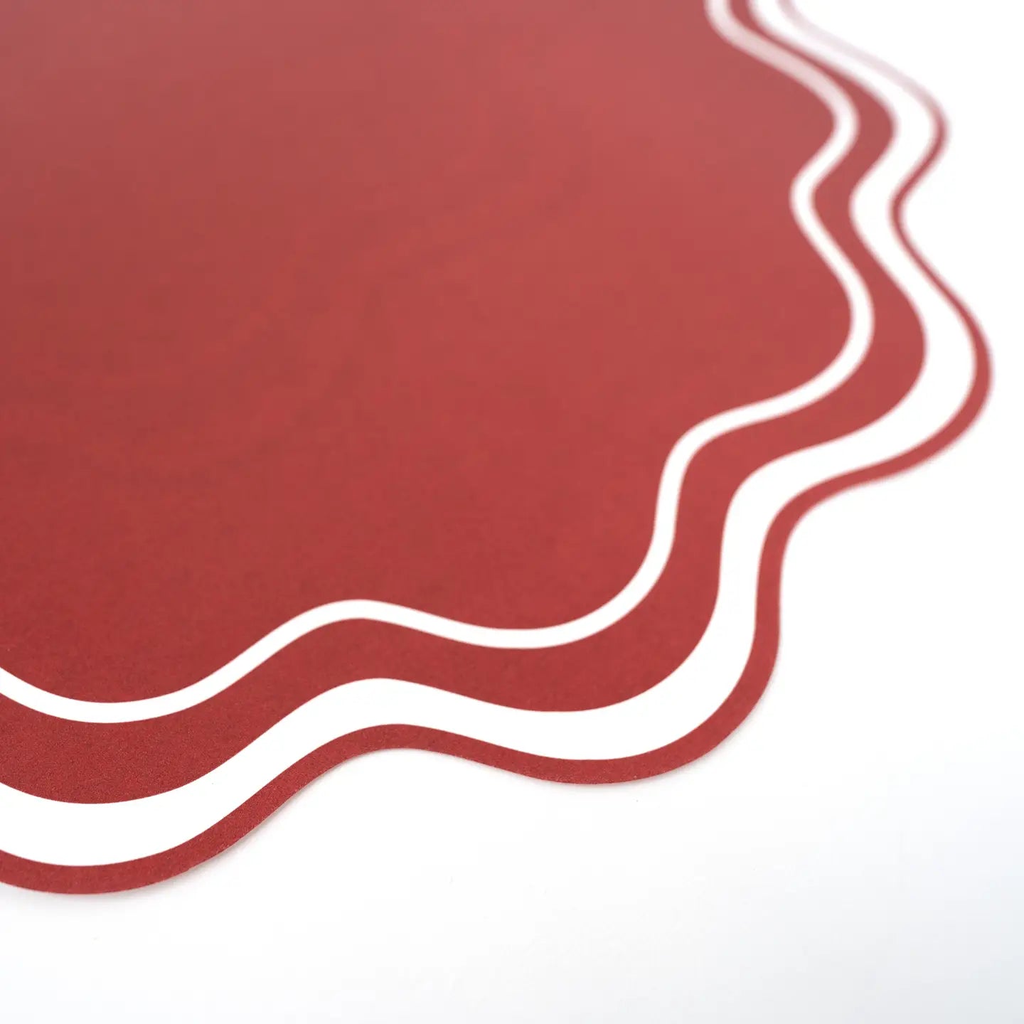 Red Wavy Scallop Placemats