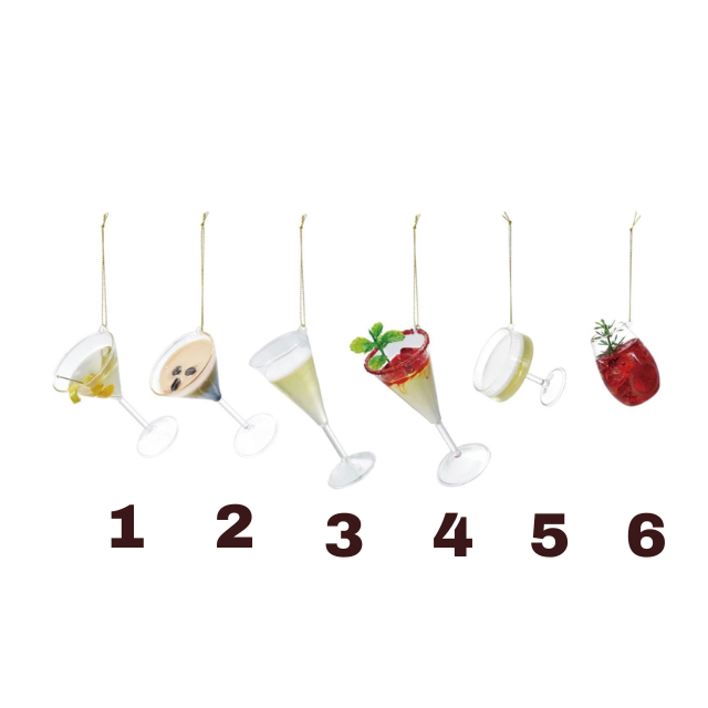 Glass Cocktail Ornaments