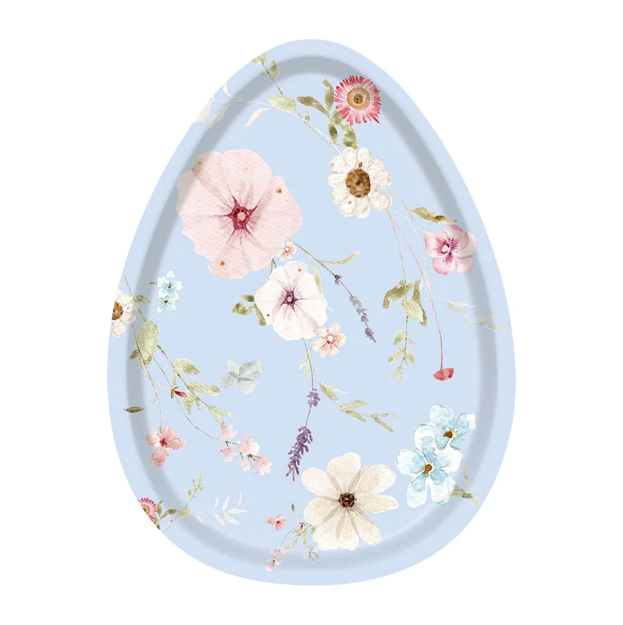 Egg-Shaped Floral Salad Plate