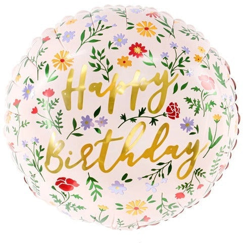 18" Floral Birthday Mylar