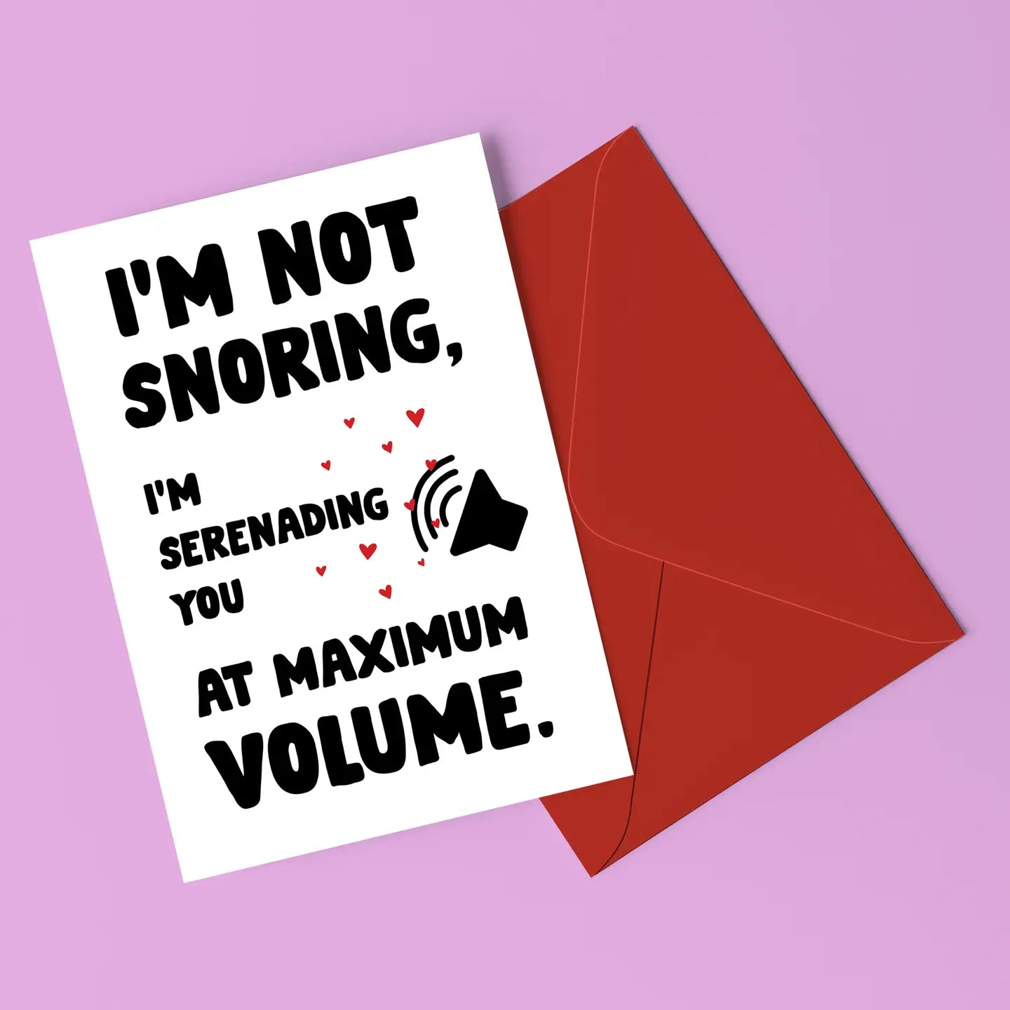 Not Snoring, Serenading You Card with Stickers