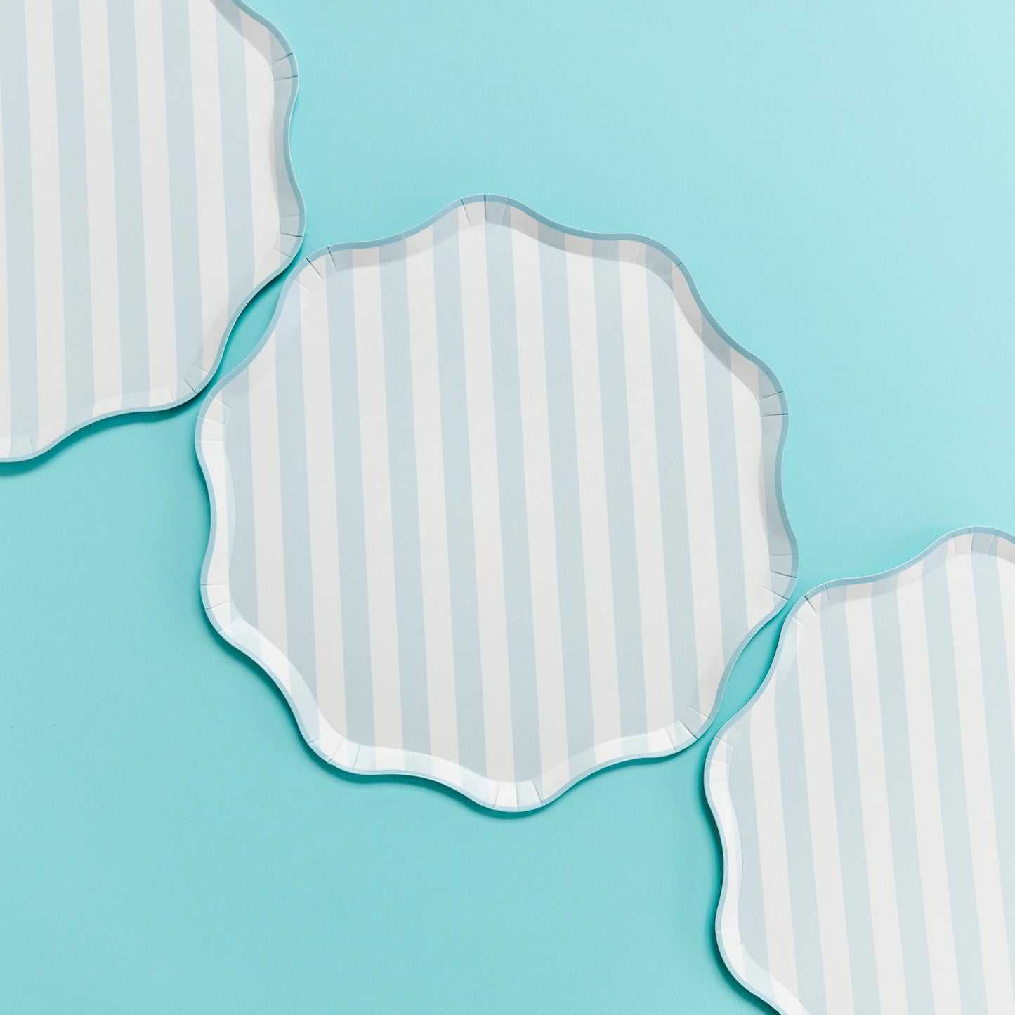 Soft Blue Stripe Plates