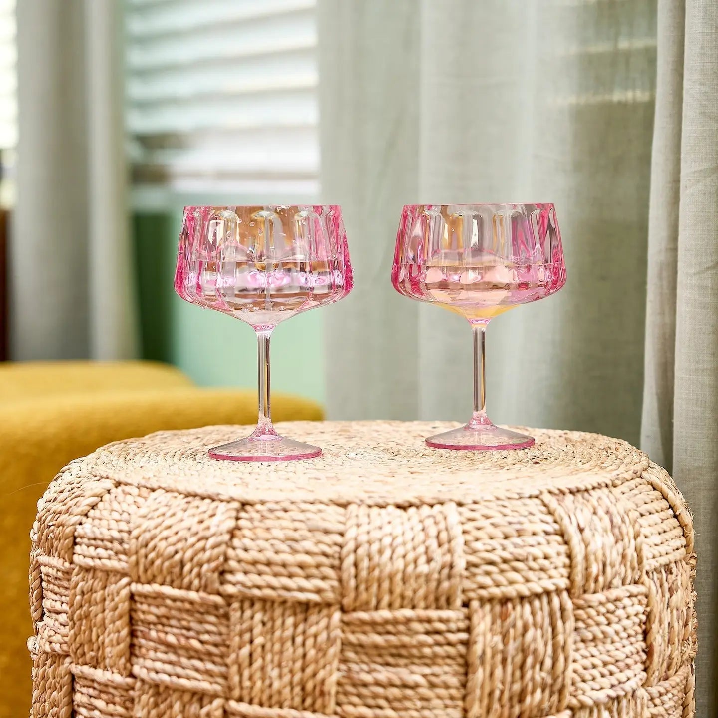 Pretty in Pink Coupe Glasses