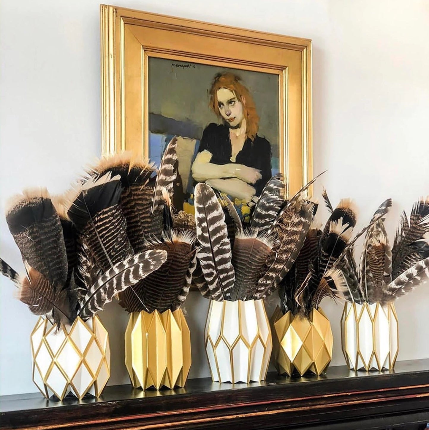 Gold Paper Vase Wraps