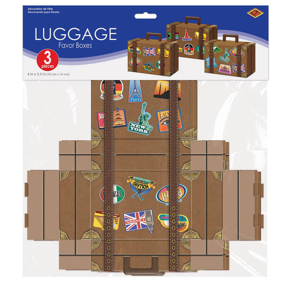 Luggage Favor Boxes 3 pack