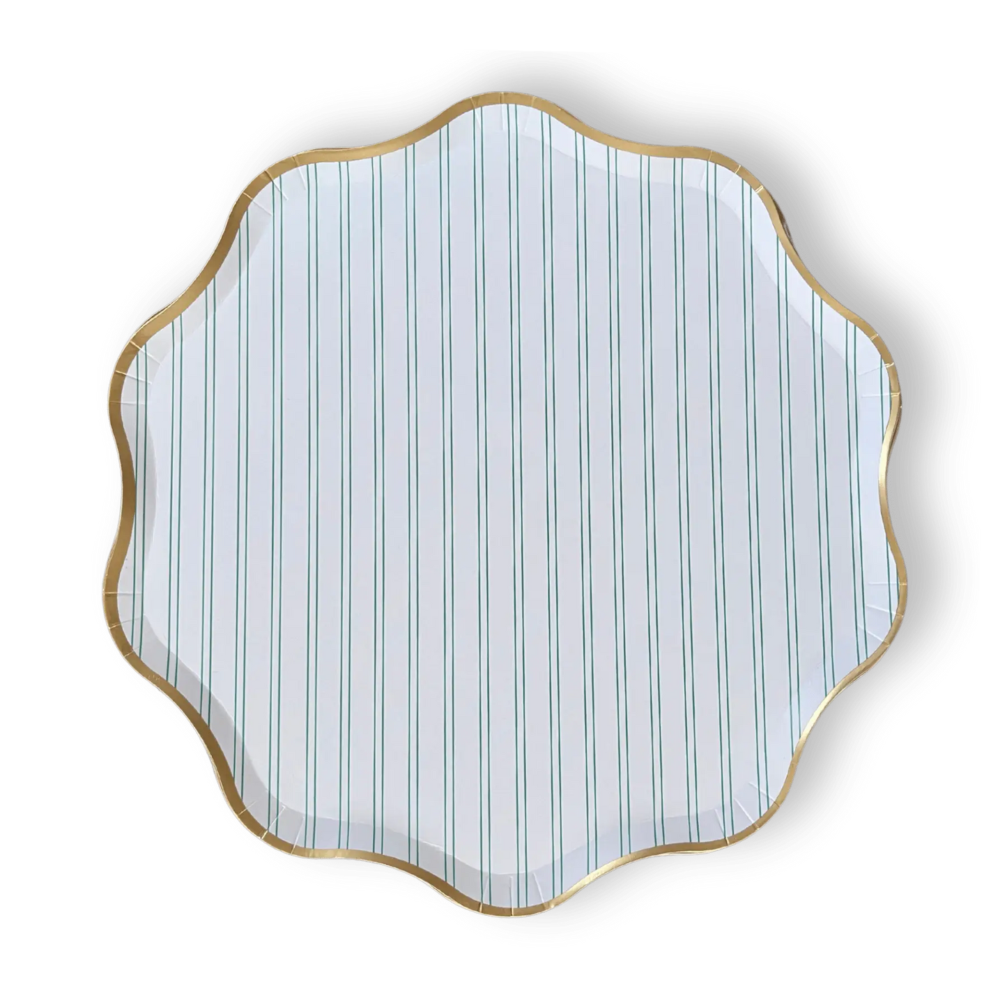 Green Farmhouse Striped Dinner Plates