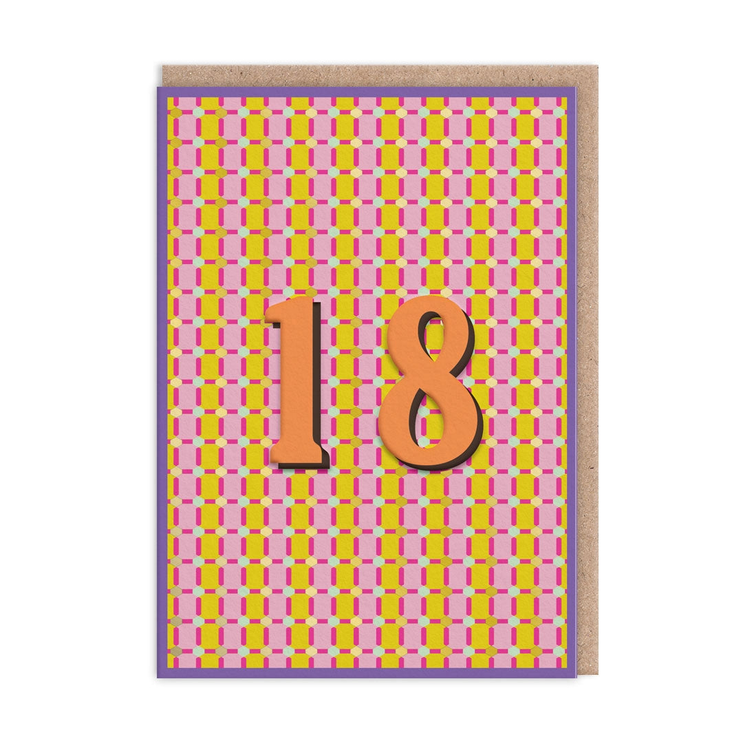 Geometric 18th Birthday Card