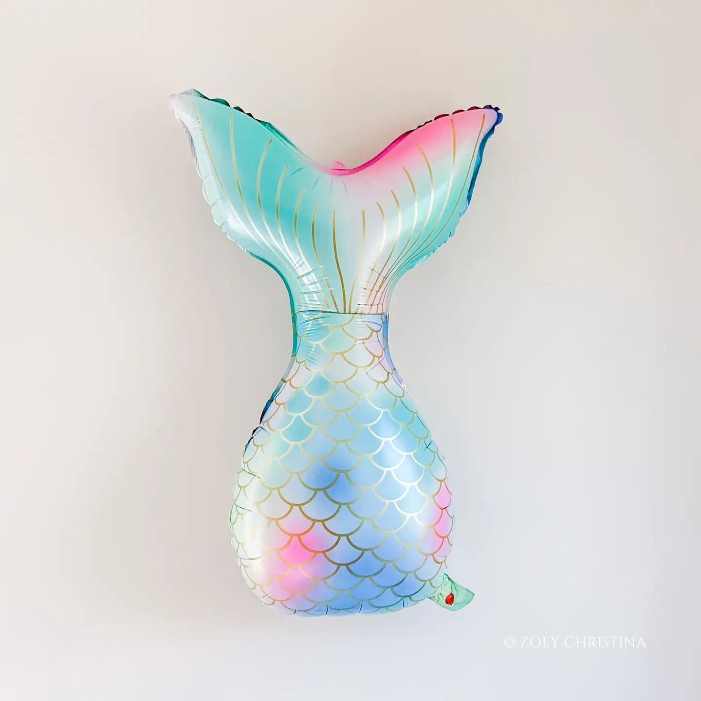 30" Pastel Rainbow Mermaid Tail Mylar