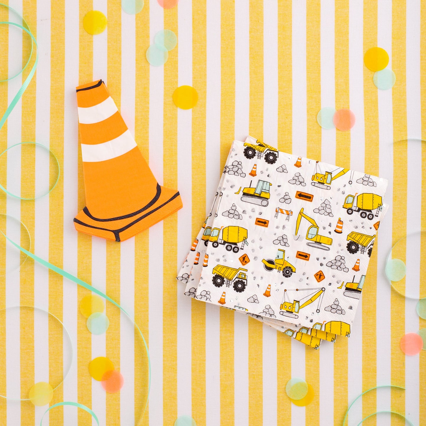 Under Construction Traffic Cone Petite Napkins