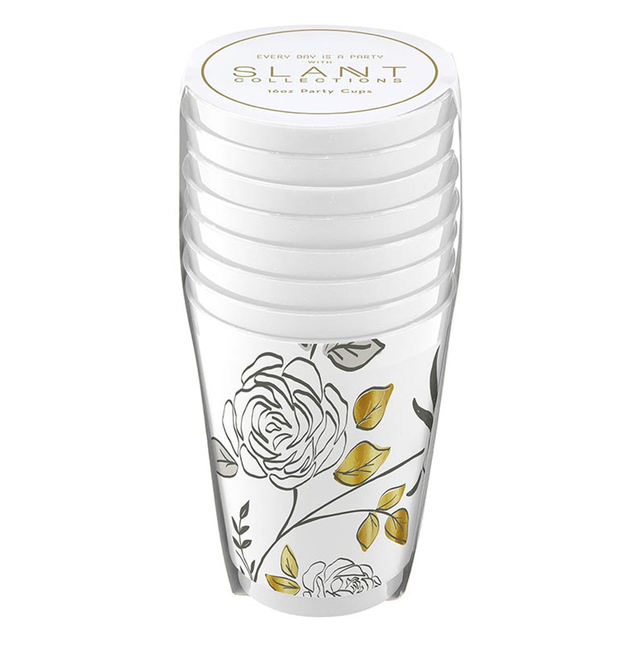 Gold Detail Floral Frost Cups