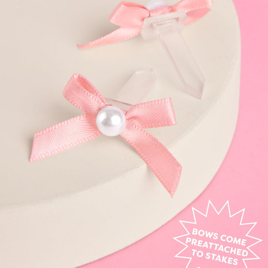 Pink Bow Cake Toppers