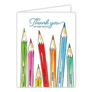 Thank You So Very Much Handpainted Colorful Pencils