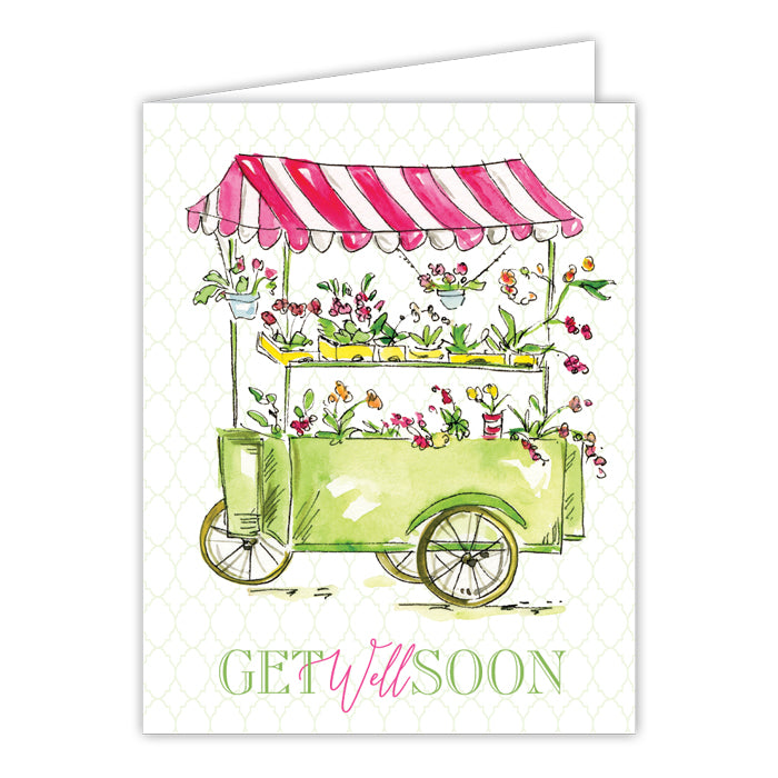 Load image into Gallery viewer, Get Well Soon Handpainted Floral Cart Card
