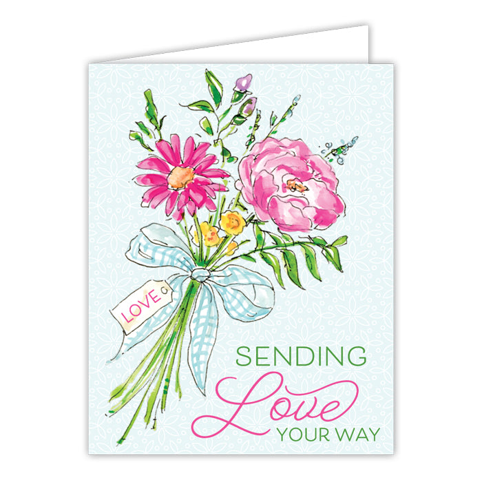 Load image into Gallery viewer, Sending Love Your Way Bouquet of Flowers Card
