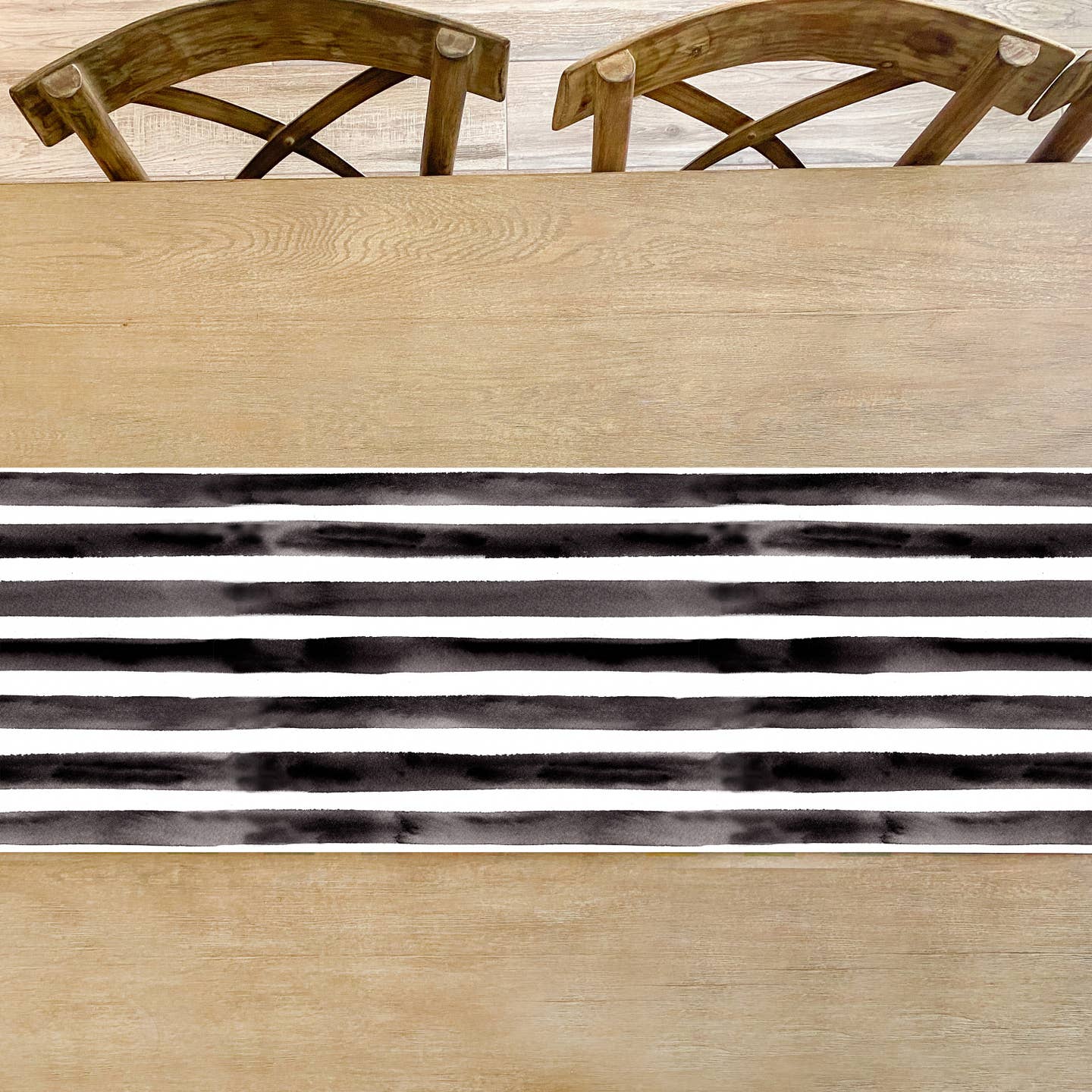 Black and White Stripes Table Runner
