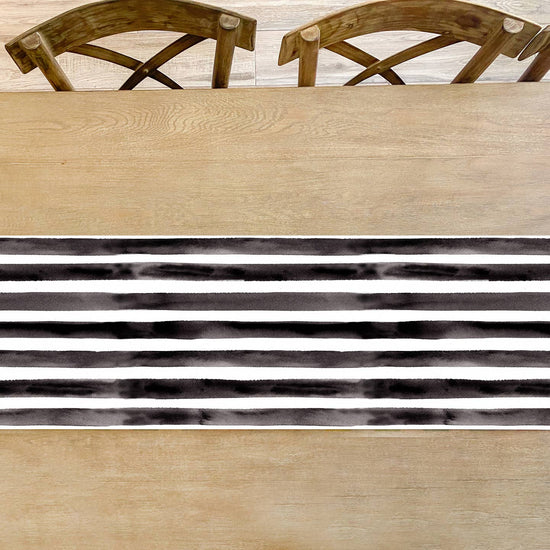Black and White Stripes Table Runner