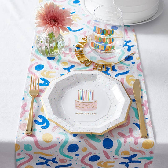 Decagon Paper Plates - Happy Cake Day
