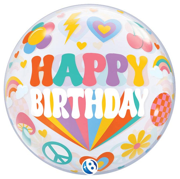 22" Retro Birthday Bubble Balloon