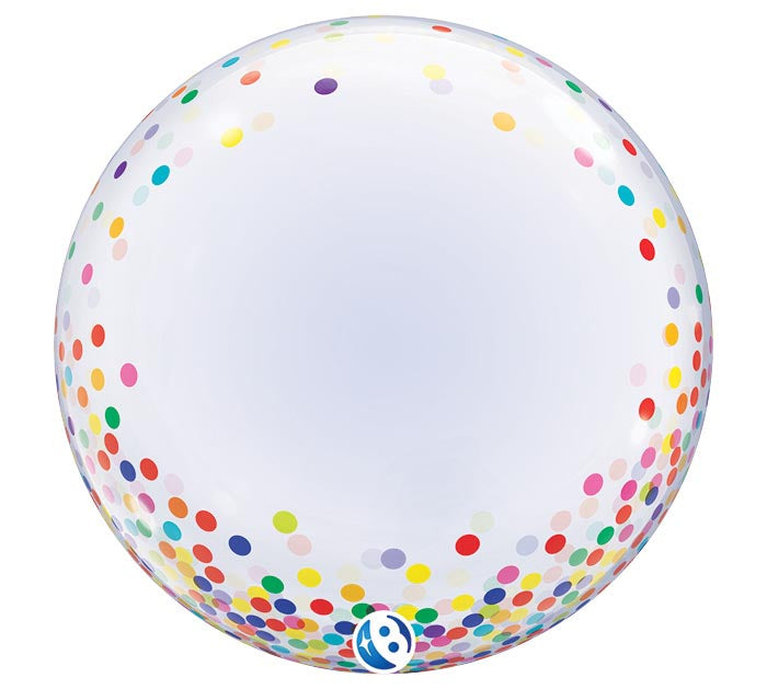24" Colorful Confetti Dots Bubble Balloon