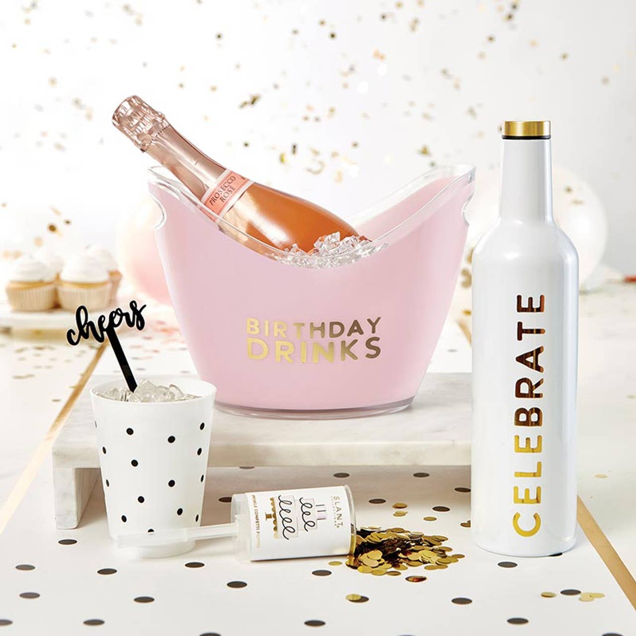 Birthday Drinks Acrylic Beverage Bucket